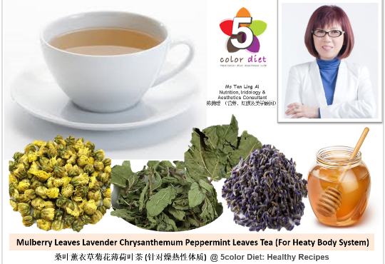 Mulberry Leaves Lavender Chrysanthemum Peppermint Leaves Tea (For Heaty Body System)